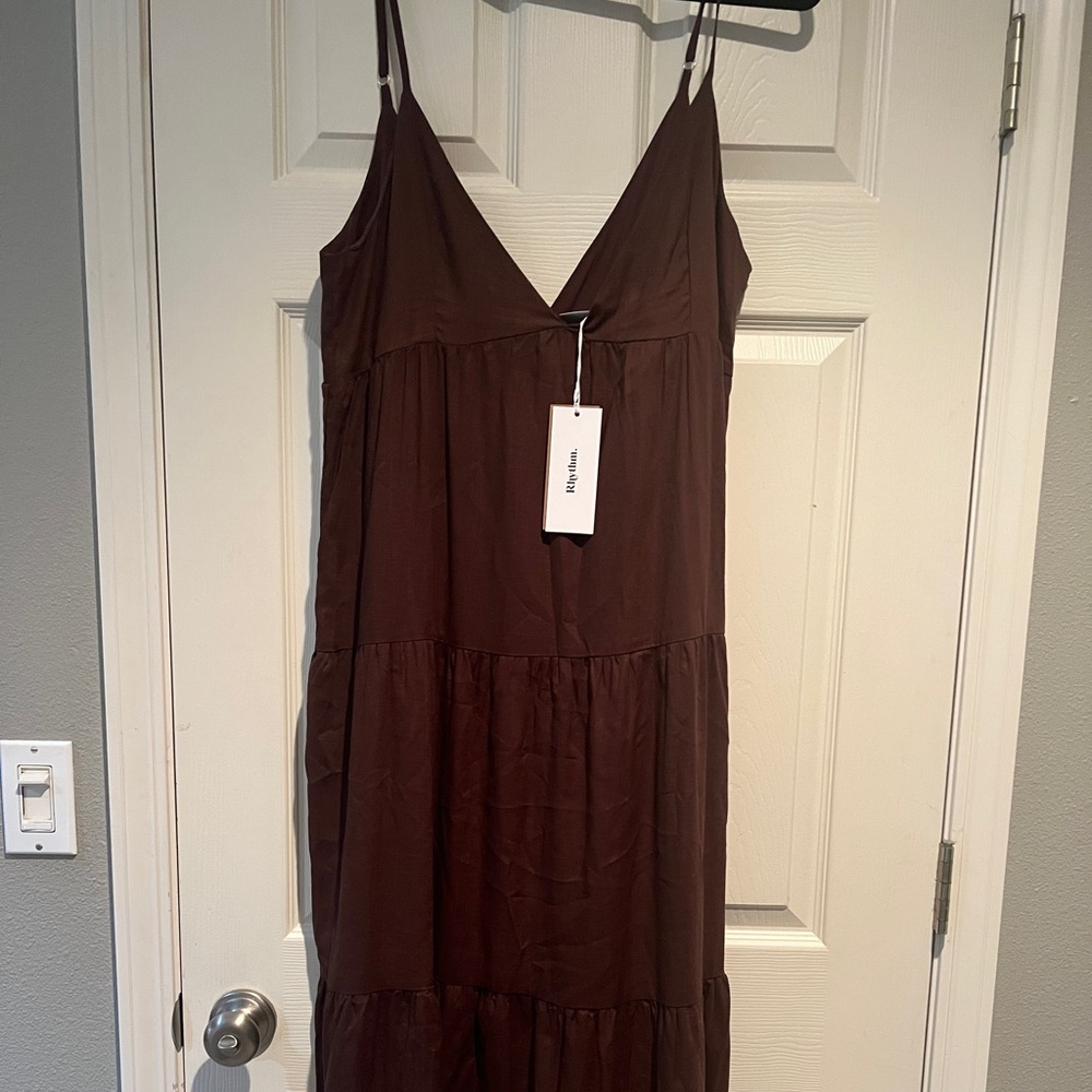 Rhythm Chocolate Brown Midi Dress